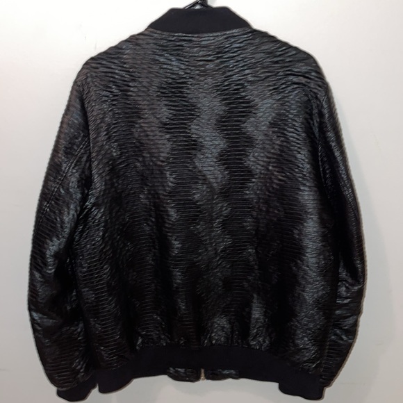 Black Polyurethane bomber jacket (Fine Tailored Clothing company! By Lanzino. - Picture 17 of 17